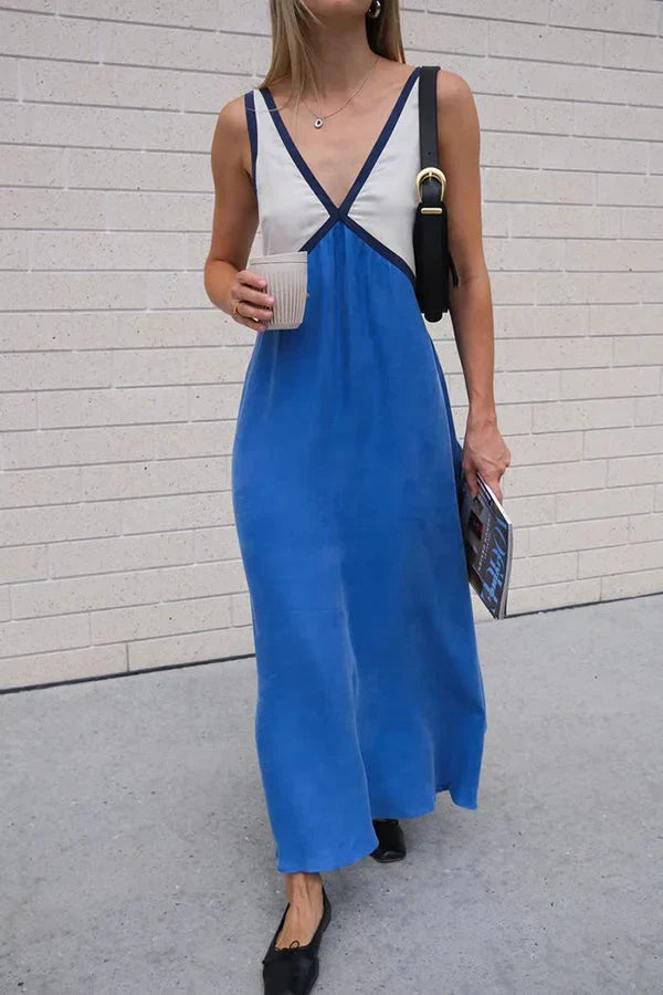 Sienna | Two-Tone Sleeveless Maxi Dress