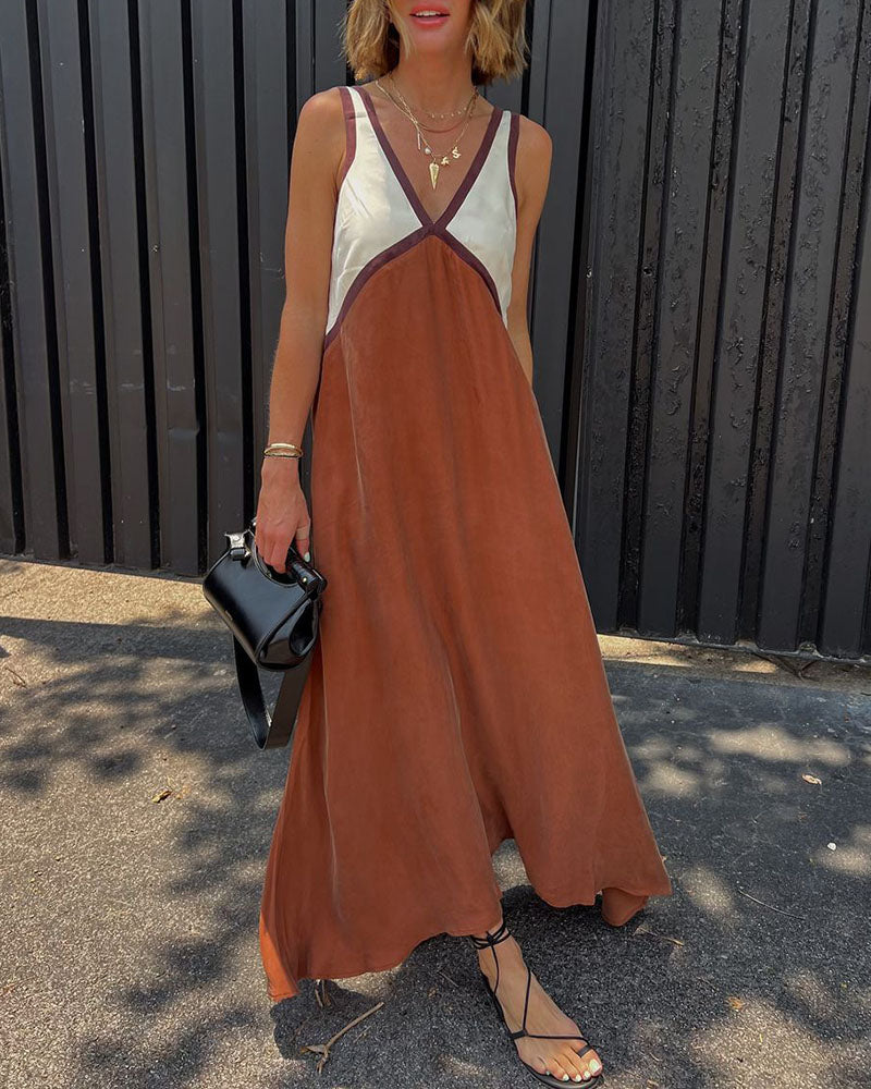 Sienna | Two-Tone Sleeveless Maxi Dress