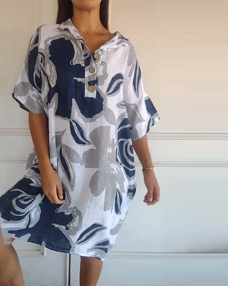 Dahlia | Relaxed Floral Button Dress