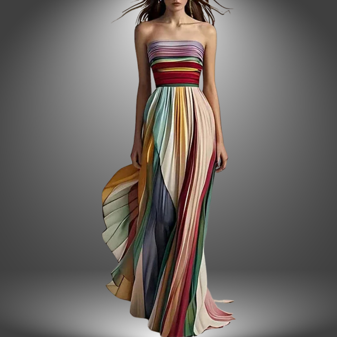 Serena | Strapless Pleated Maxi Dress
