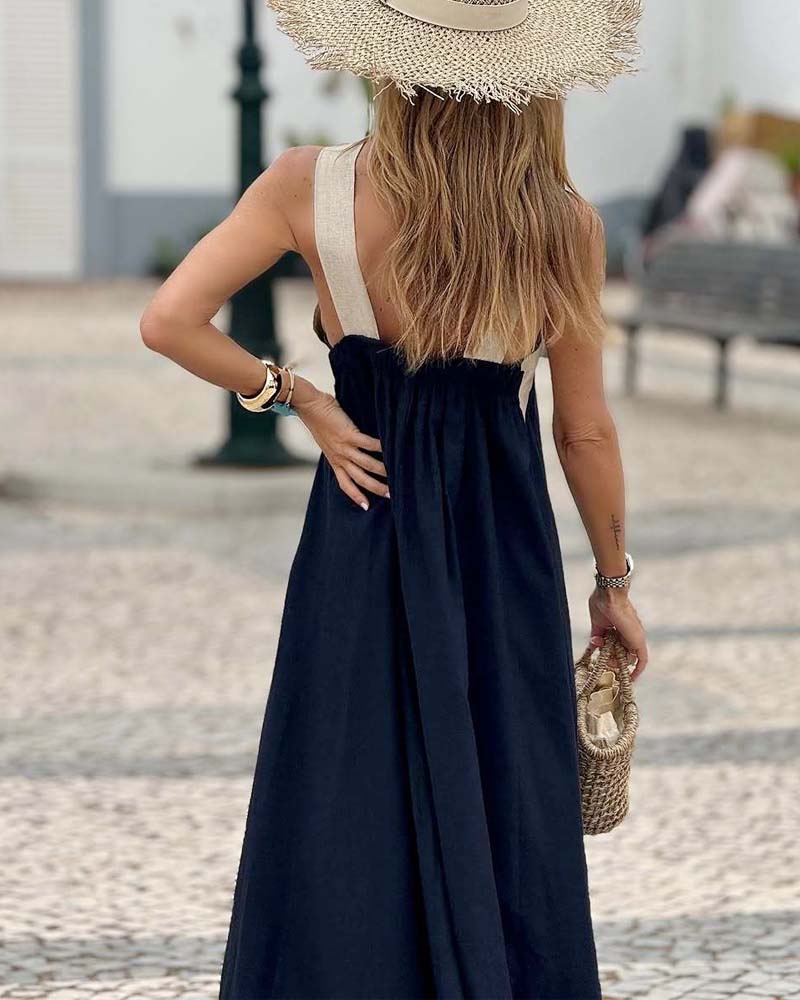 Adrielle | Halter Cross-Strap Maxi Dress