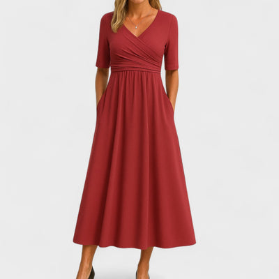 Seliora | Elegant V-Neck Maxi Dress