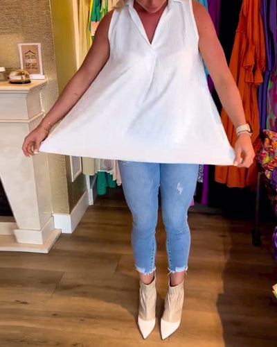 Lynette | Sleeveless High-Low Women’s Blouse