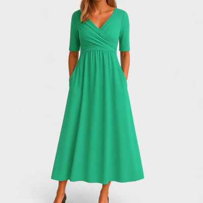 Seliora | Elegant V-Neck Maxi Dress