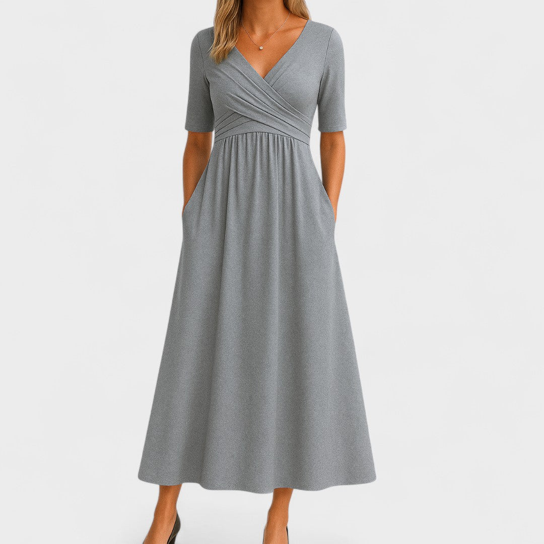 Seliora | Elegant V-Neck Maxi Dress
