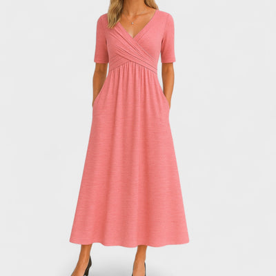 Seliora | Elegant V-Neck Maxi Dress