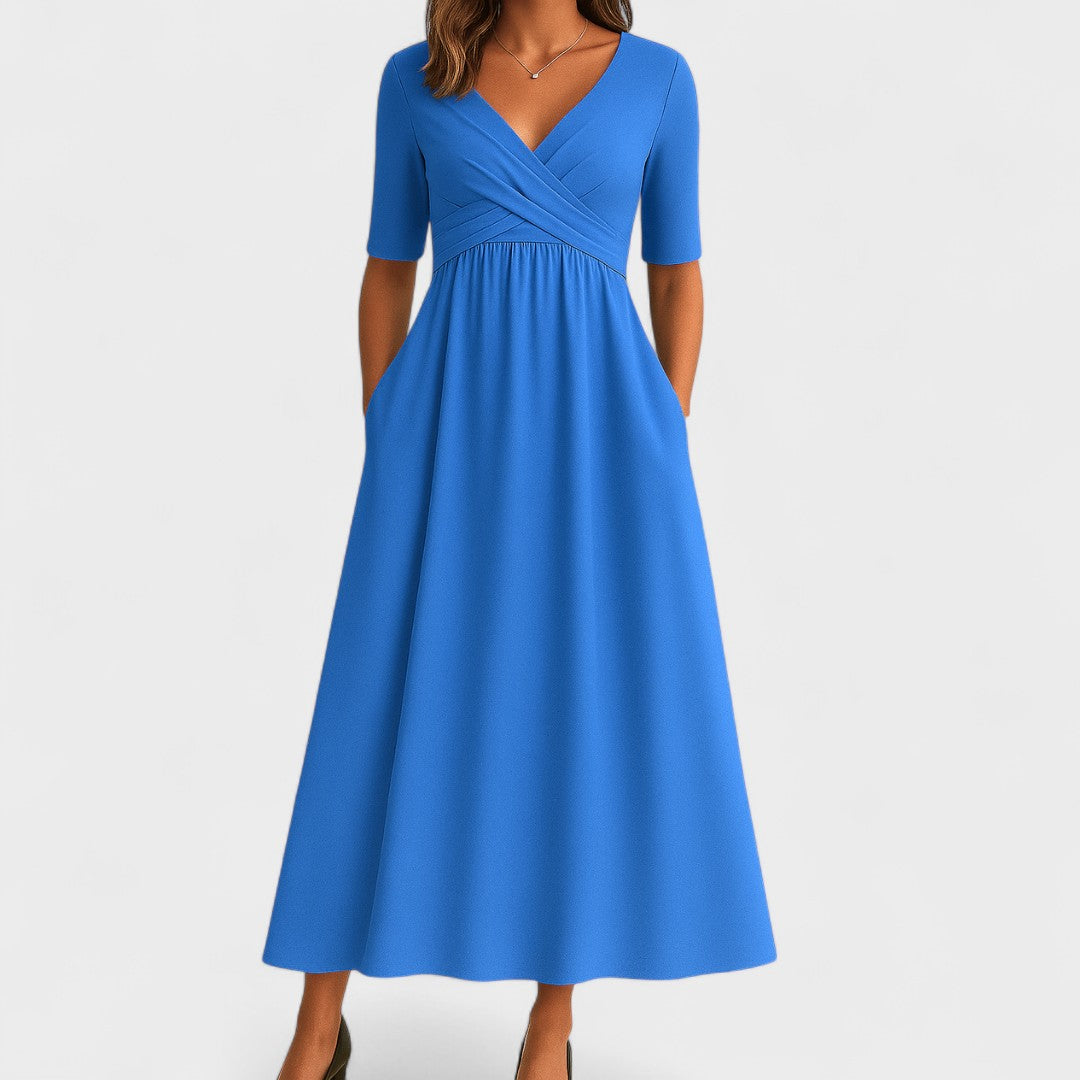 Seliora | Elegant V-Neck Maxi Dress