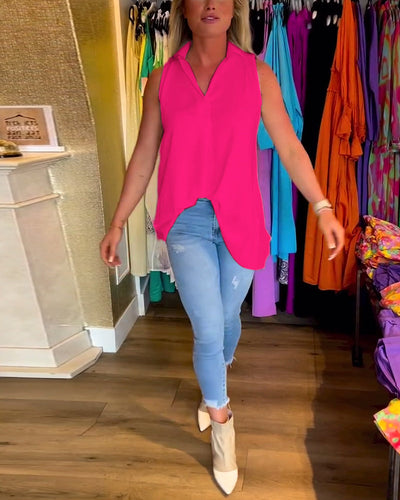 Lynette | Sleeveless High-Low Women’s Blouse