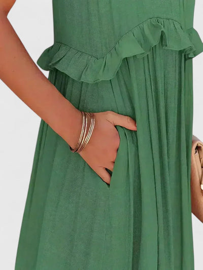 Alina | Flowy Ruffle Maxi Dress