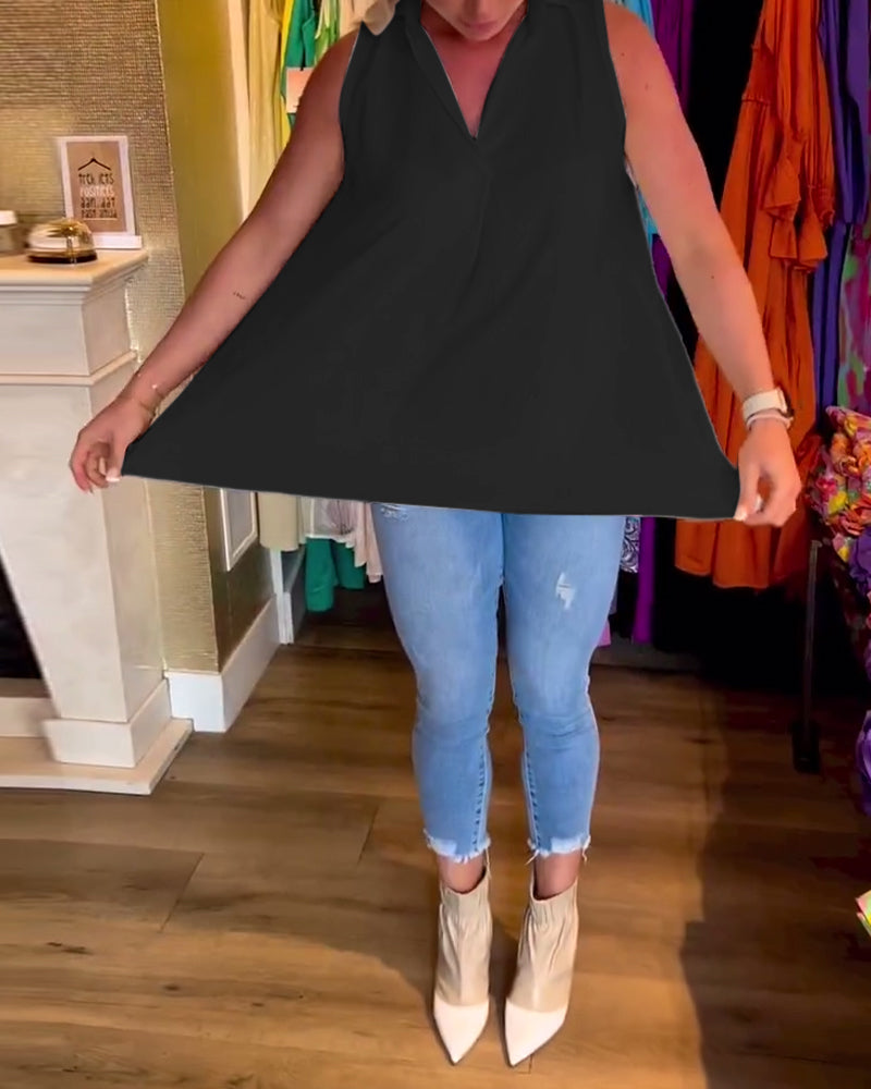 Lynette | Sleeveless High-Low Women’s Blouse