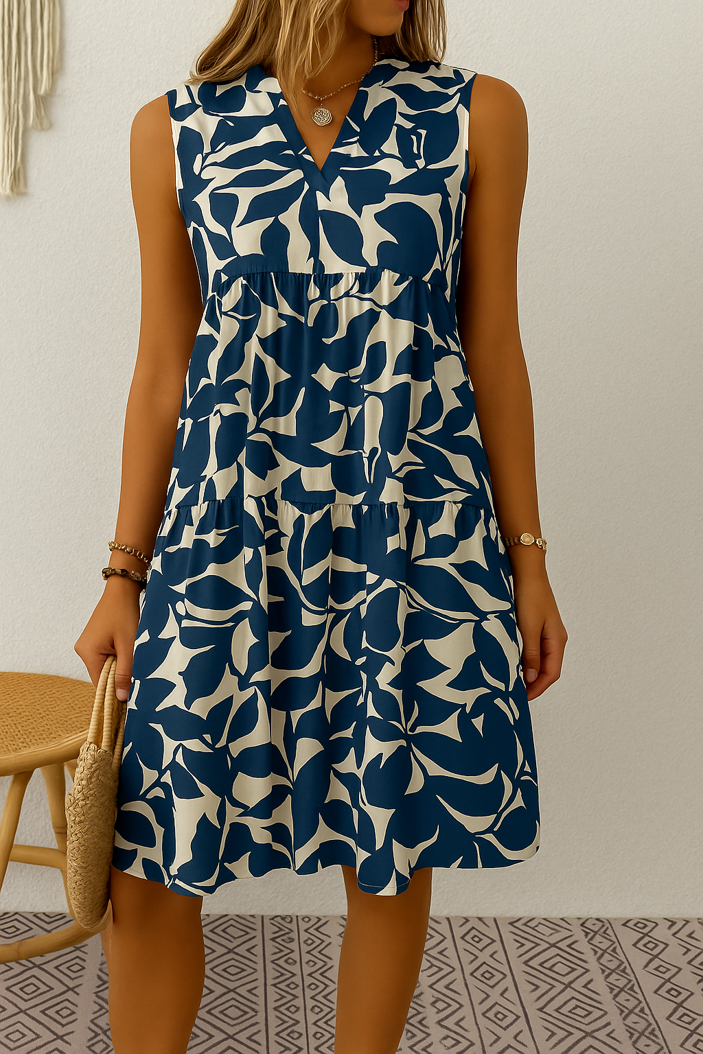 Elara | Sleeveless Printed Summer Dress