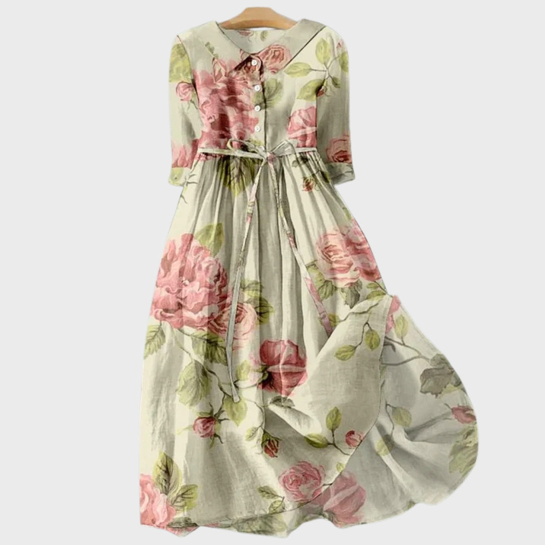 Elowen | Elegant Belted Midi Dress