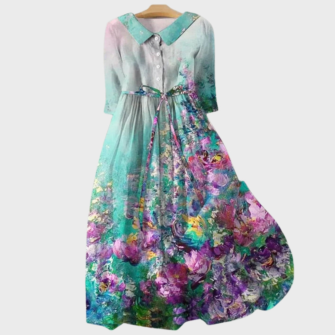 Elowen | Elegant Belted Midi Dress