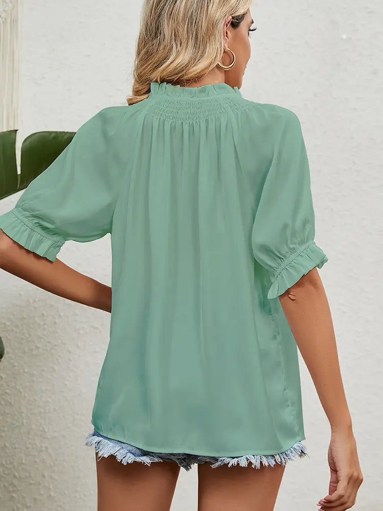 Elara | Smocked Neckline Summer Blouse