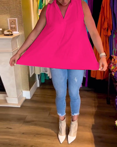 Lynette | Sleeveless High-Low Women’s Blouse