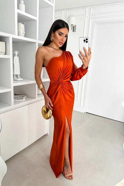 Valencia | One-Shoulder Satin Evening Gown