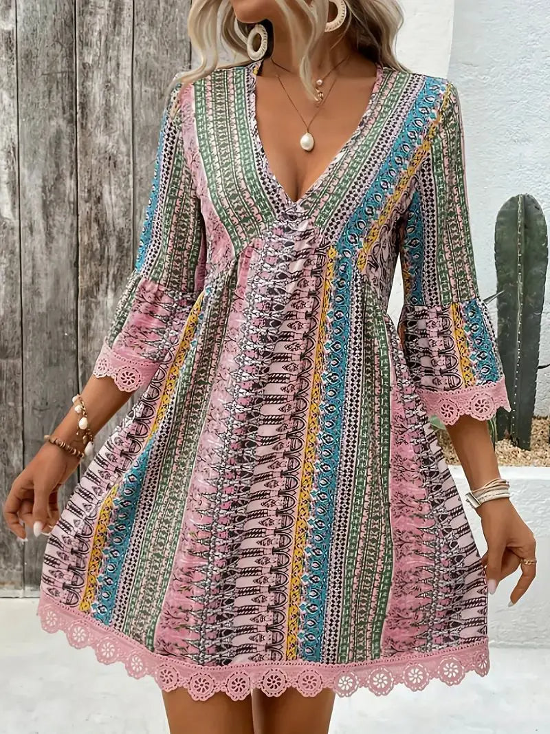 Mia | Bohemian V-Neck Fashion Dress