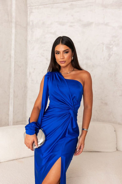 Valencia | One-Shoulder Satin Evening Gown