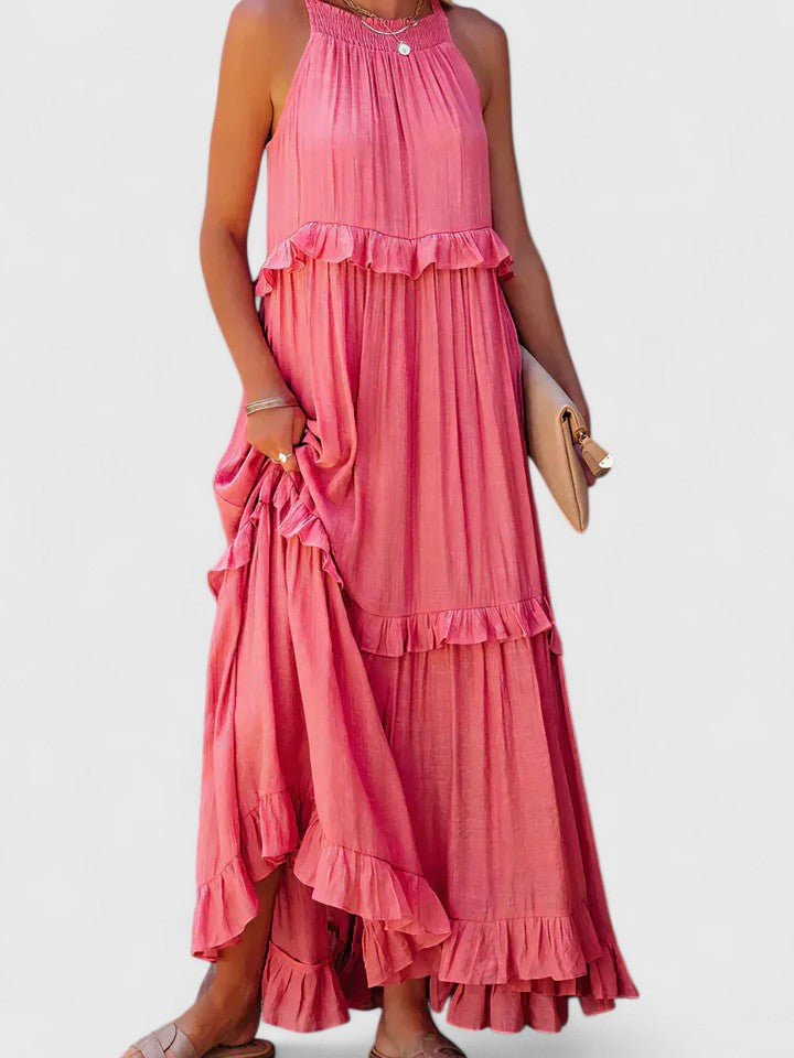Alina | Flowy Ruffle Maxi Dress
