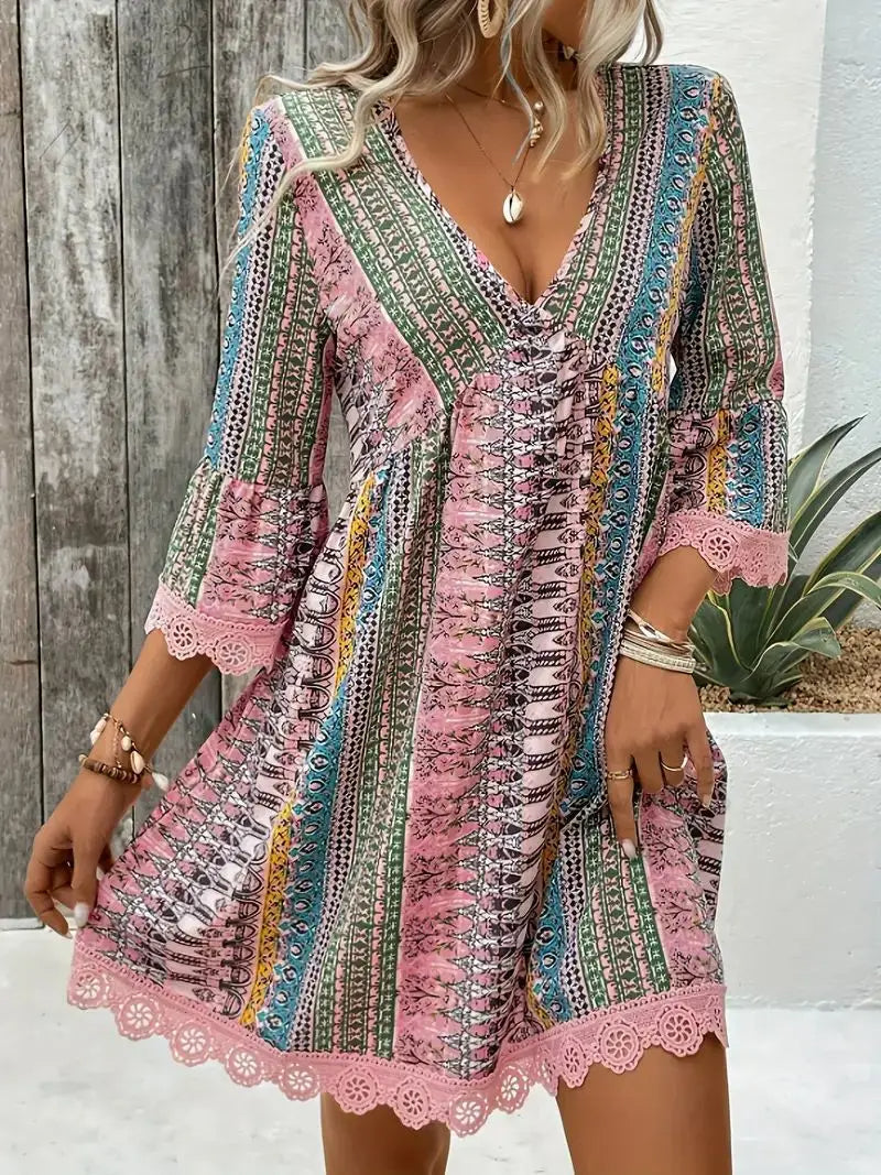 Mia | Bohemian V-Neck Fashion Dress