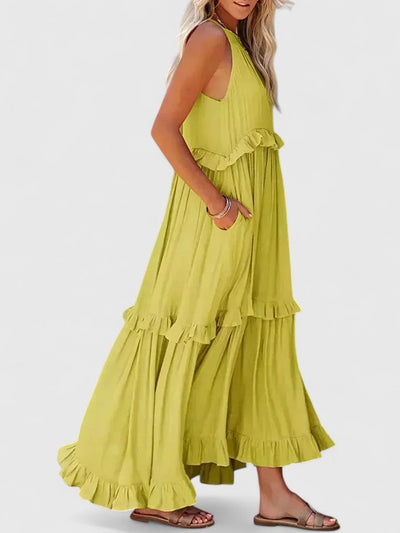 Alina | Flowy Ruffle Maxi Dress