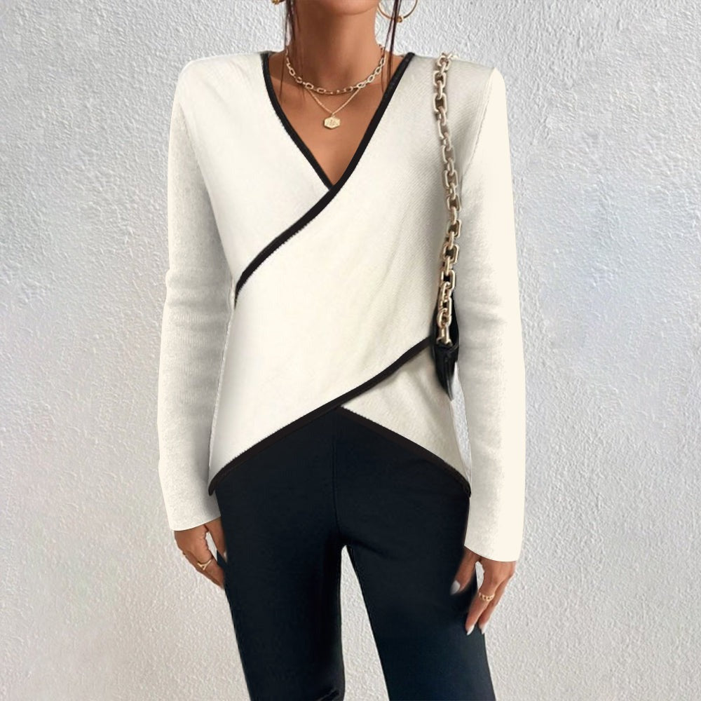 Celeste | Elegant Contrast Wrap Top