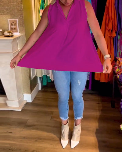 Lynette | Sleeveless High-Low Women’s Blouse