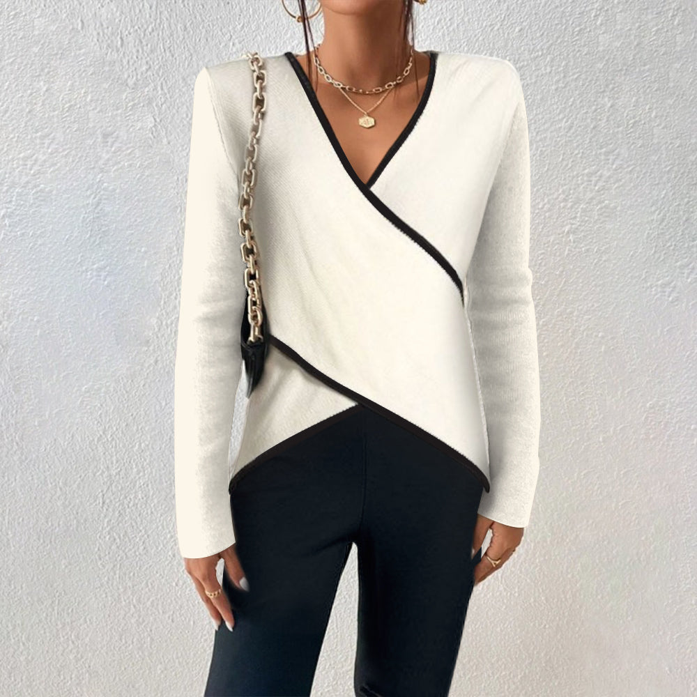 Celeste | Elegant Contrast Wrap Top