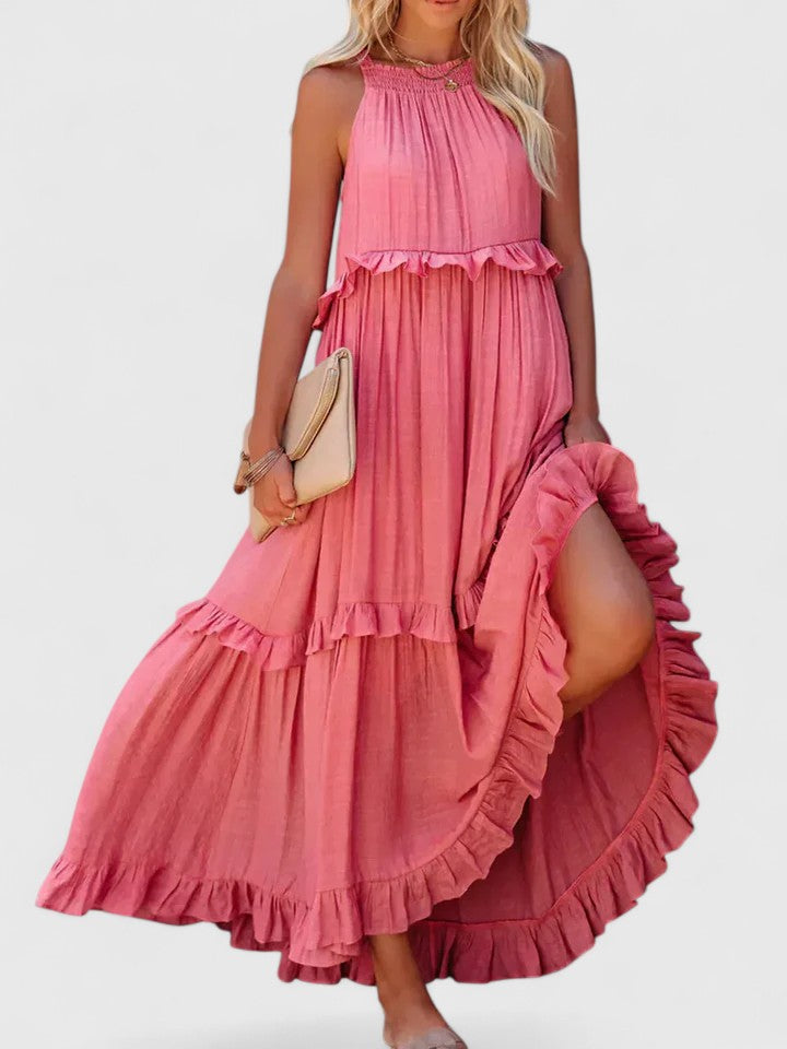 Alina | Flowy Ruffle Maxi Dress