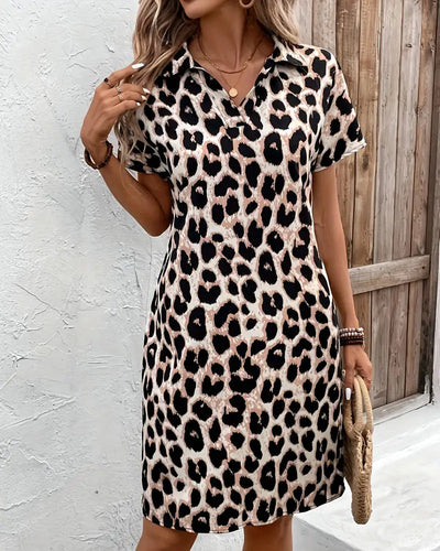 Kara | Leopard Print Shirt Dress