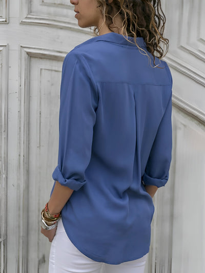 Avencia | Elegant Long Sleeve Button Blouse