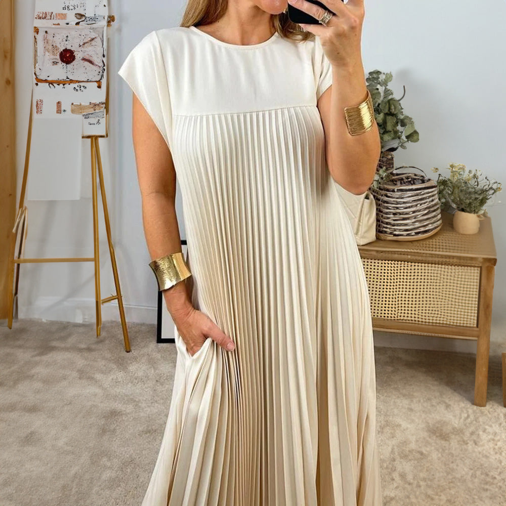 Marisse | Pleated Flowy Midi Dress