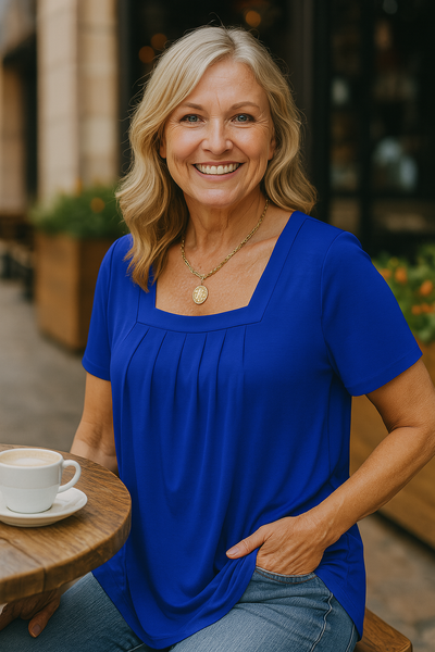 Nora | Pleated Square-Neck Women’s Top