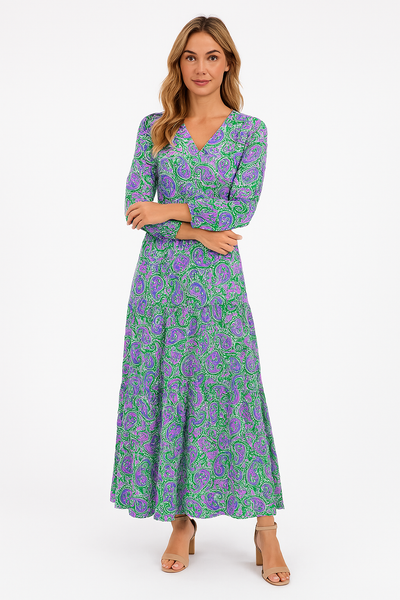Celestine | Elegant Paisley Maxi Dress