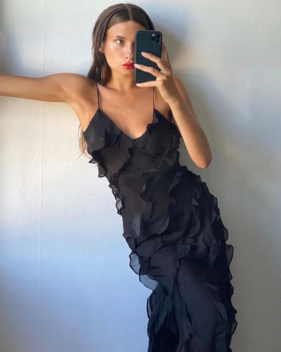 Margaux | Elegant Ruffle Maxi Dress