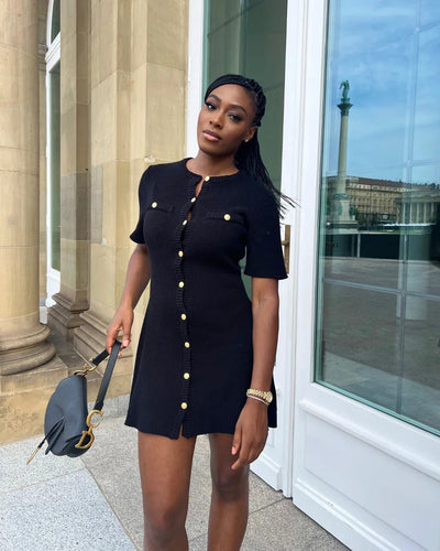 Sasha | Chic Button Front Mini Dress