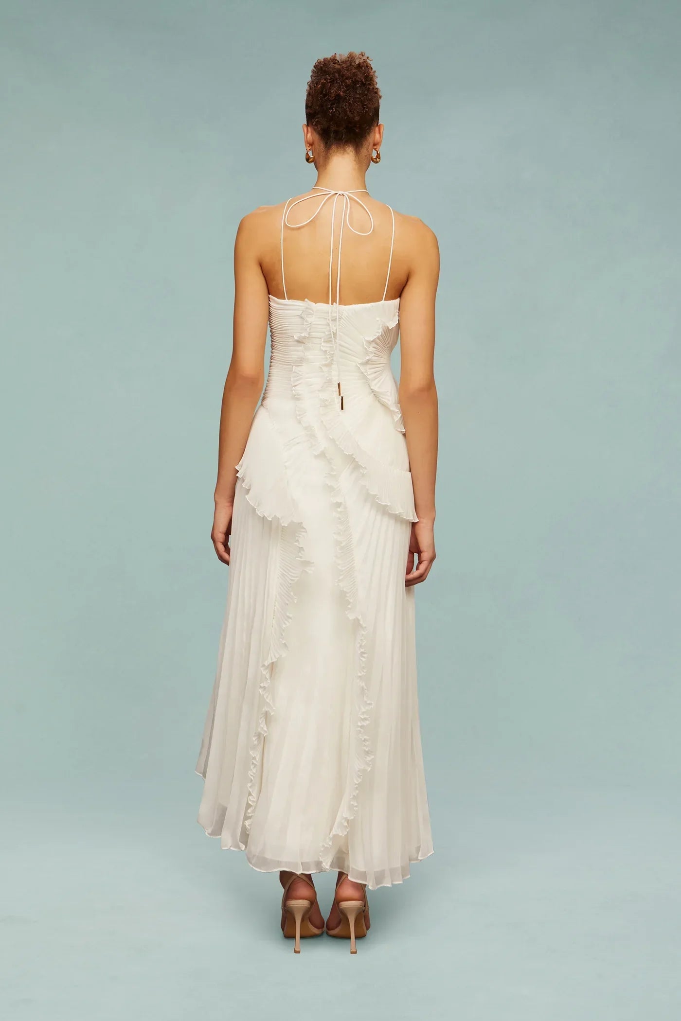 Emma | One-Shoulder Pleated Ruffle Maxi Dress