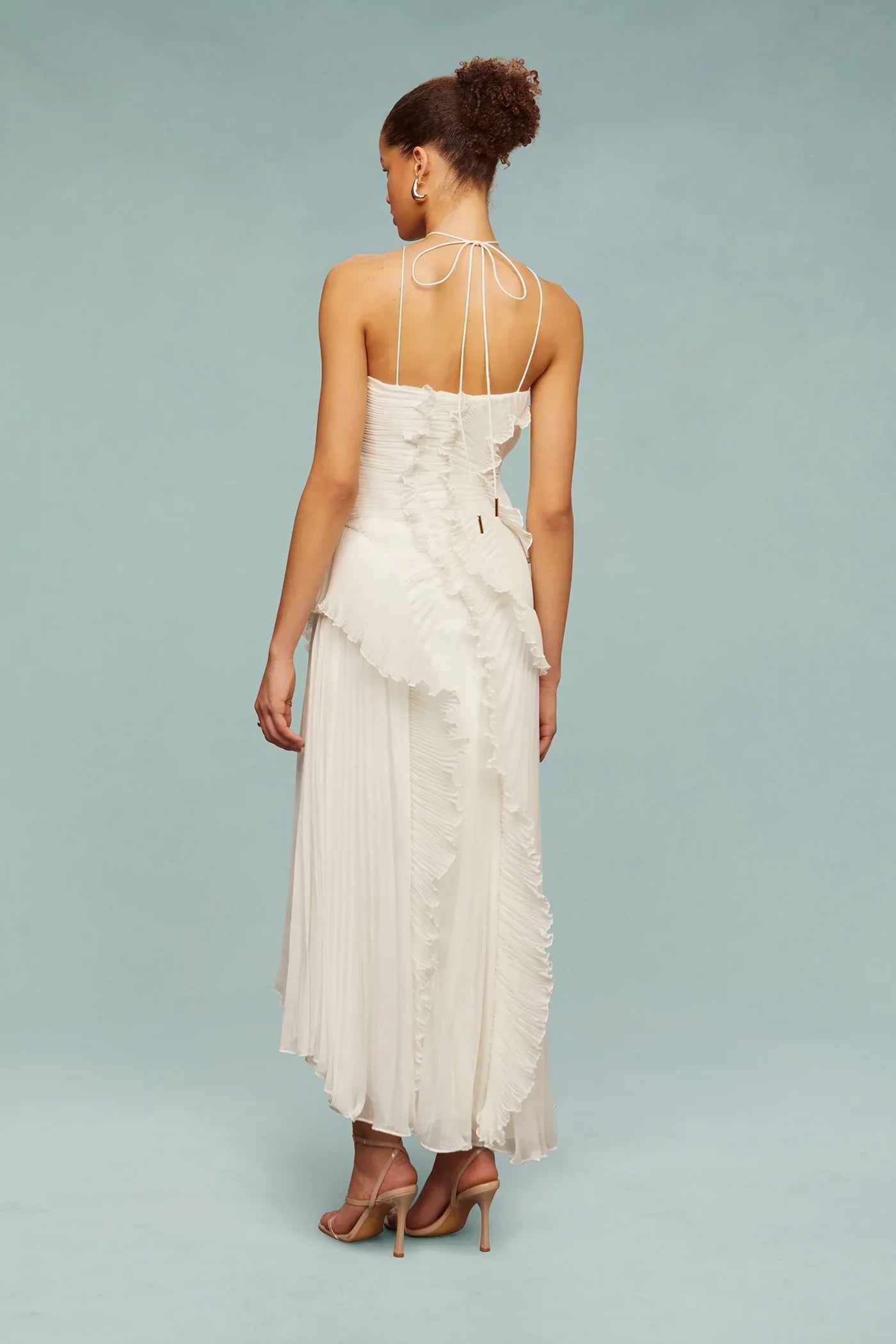Emma | One-Shoulder Pleated Ruffle Maxi Dress