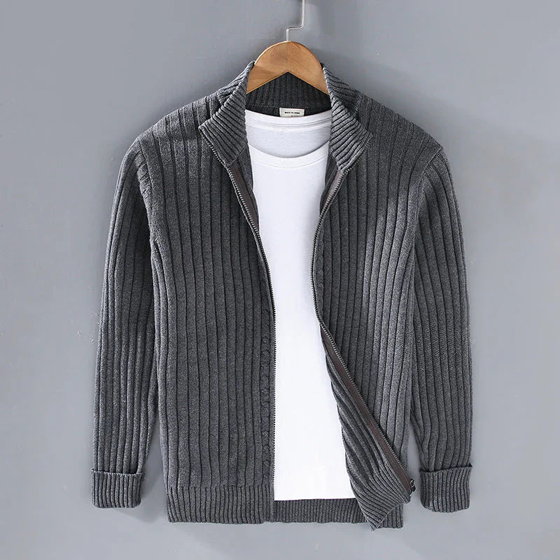 Elegant Cable Knit Jacket for Men