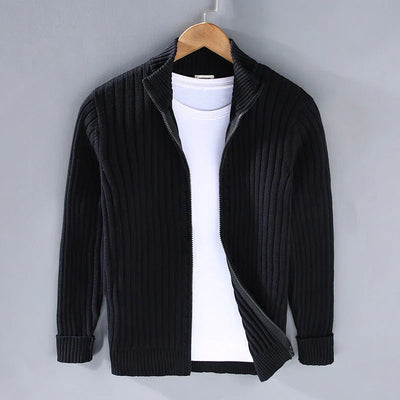 Elegant Cable Knit Jacket for Men
