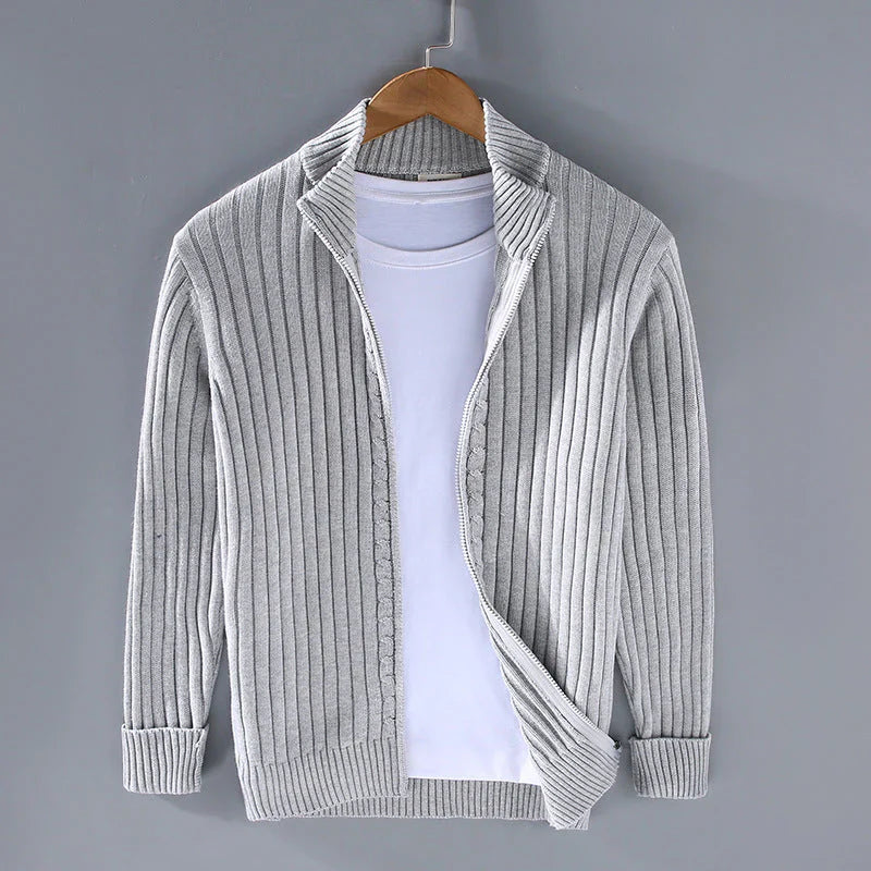 Elegant Cable Knit Jacket for Men