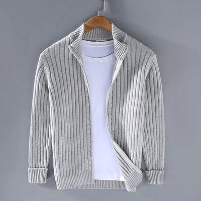 Elegant Cable Knit Jacket for Men