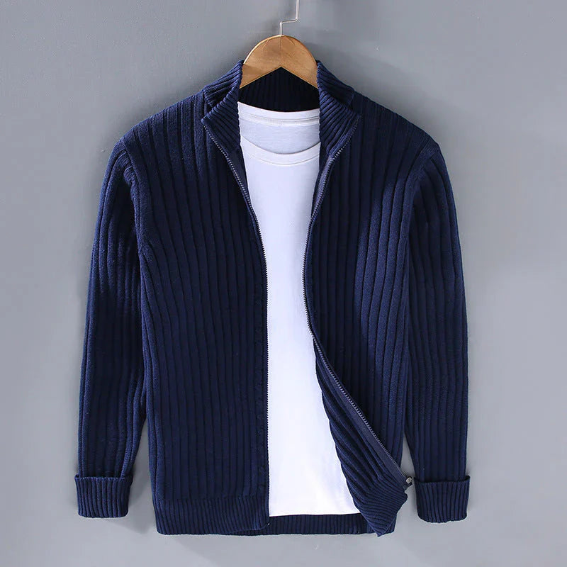 Elegant Cable Knit Jacket for Men