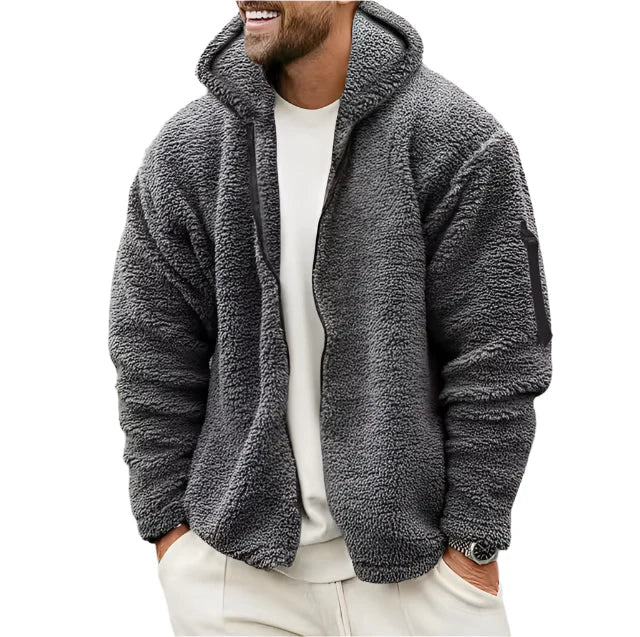 Elegant Fleece Hoodie Jacket for Men