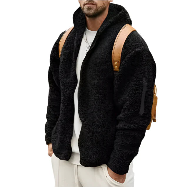 Elegant Fleece Hoodie Jacket for Men