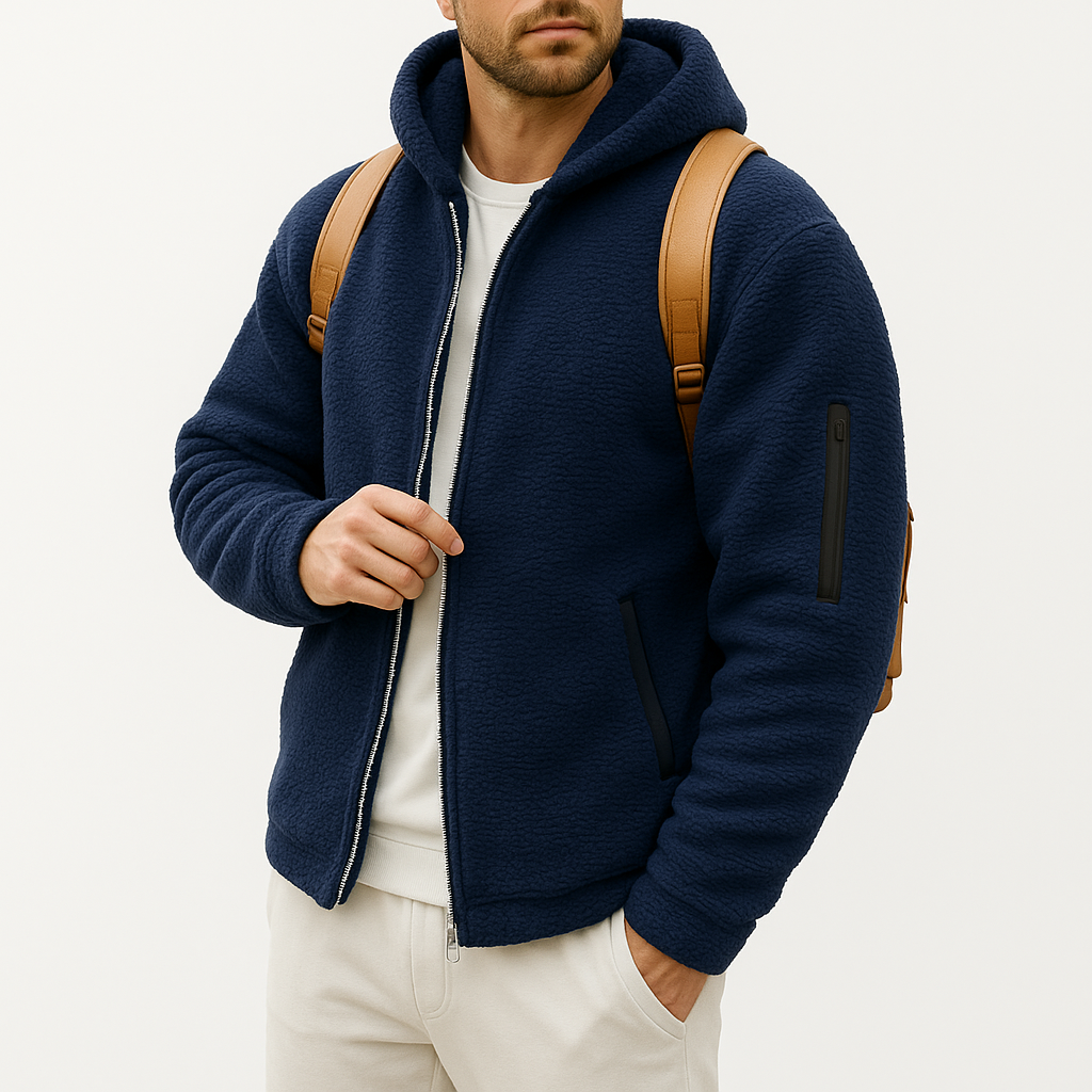 Elegant Fleece Hoodie Jacket for Men