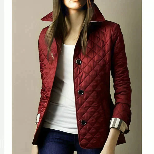Elegant High Collar Body Hugging Padded Winter Jacket for Women