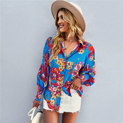 Camilla | Vibrant Floral Button Blouse