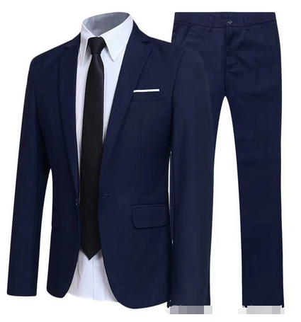 Men's Classic-Fit Two-Piece Suit – Blazer and Trousers