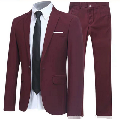 Men's Classic-Fit Two-Piece Suit – Blazer and Trousers